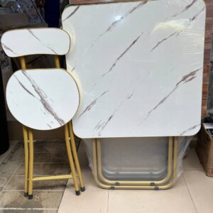 marble design foldable chair and table